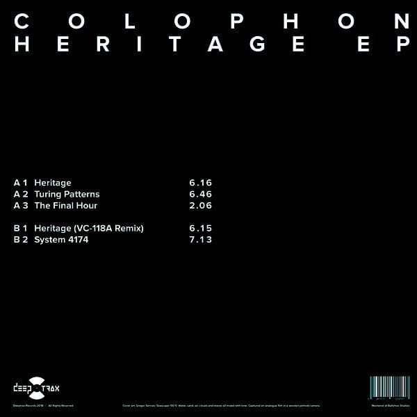 Colophon (3) - Heritage EP (12") Deeptrax Records Vinyl