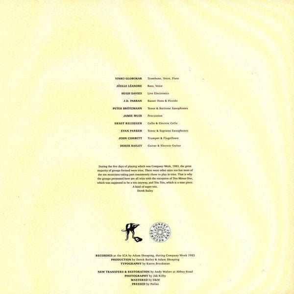 Company (2) - Trios (2xLP) Honest Jon's Records Vinyl