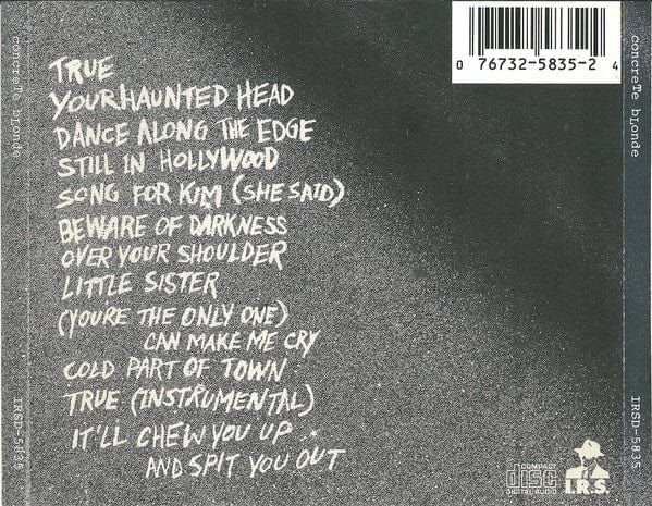 Concrete Blonde – Concrete Blonde (CD, I.R.S. Records, 1986) Back Cover