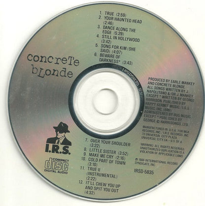 Concrete Blonde – Concrete Blonde (CD, I.R.S. Records, 1986) Image 3