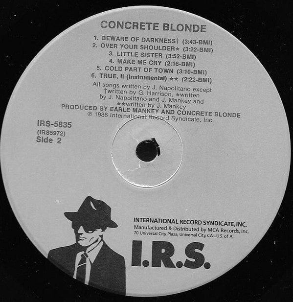 Concrete Blonde - Concrete Blonde on I.R.S. Records at Further Records