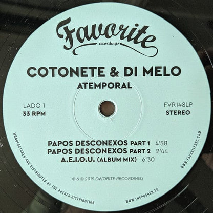 Cotonete & Di Melo - Atemporal (2xLP) Favorite Recordings Vinyl 3760179354997