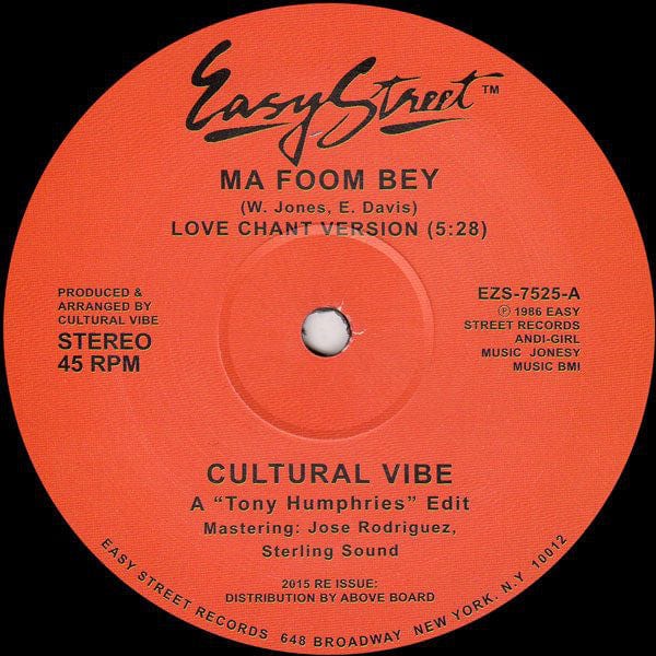 Cultural Vibe - Ma Foom Bey (12", RE, RM) on Easy Street Records at Further Records