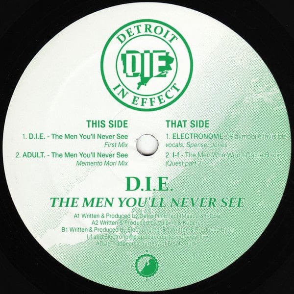 D.I.E. - The Men You'll Never See (12") Clone West Coast Series Vinyl