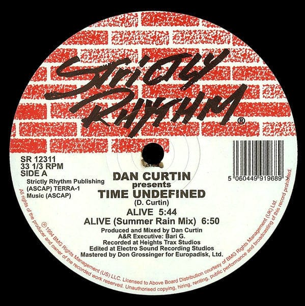 Dan Curtin Presents Time Undefined - Alive / Cascade (12", RE, RM) Strictly Rhythm
