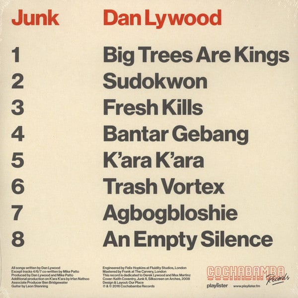 Dan Lywood - Junk  (LP) Cochabamba Vinyl