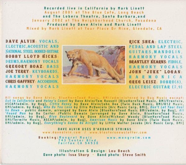 Dave Alvin And The Guilty Men - Out In California (CD) Hightone Records CD 012928814423