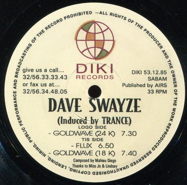 Dave Swayze - Induced By Trance (12") DiKi Records Vinyl