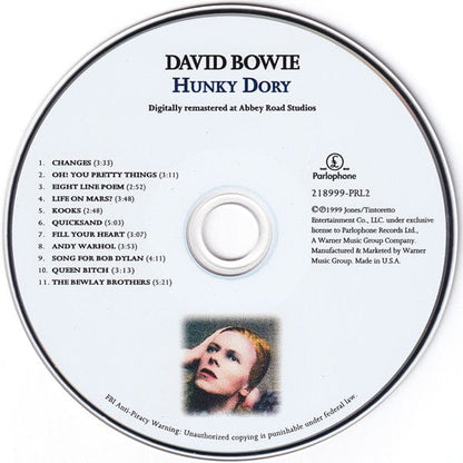 David Bowie - Hunky Dory (CD) Parlophone CD 724352189908