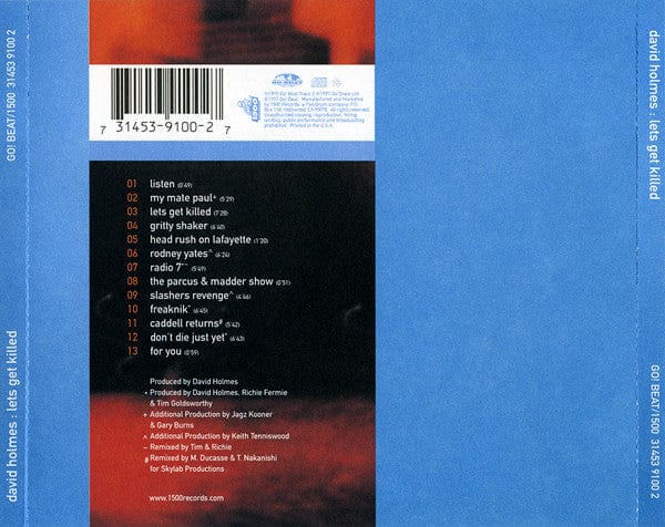 David Holmes - Lets Get Killed (CD) Go! Beat,1500 Records CD 731453910027
