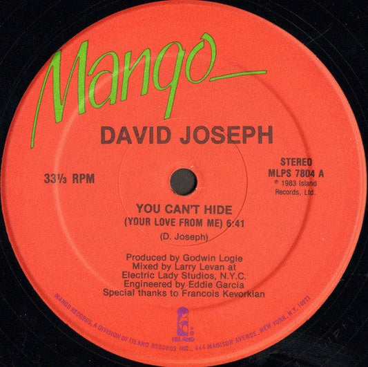 David Joseph - You Can't Hide (Your Love From Me) (12") Mango Vinyl