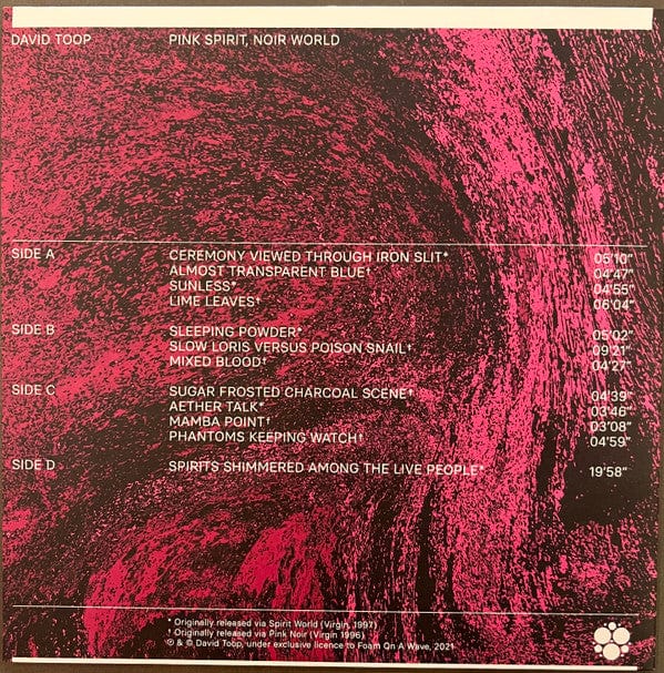 David Toop - Pink Spirit, Noir World (2xLP) Foam On A Wave Vinyl