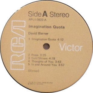 David Werner - Imagination Quota (LP, Album) on Further Records at Further Records