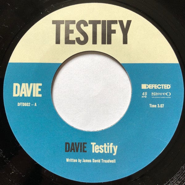 Davie (5) - Testify (7") Defected Vinyl 826194507770