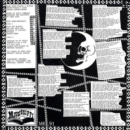 Dead Moon – Defiance (LP, Mississippi Records, 2011) Back Cover