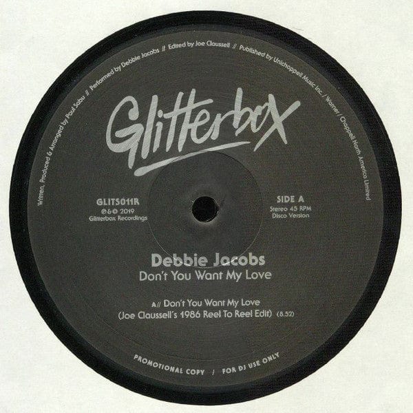 Debbie Jacobs - Don't You Want My Love (Joe Claussell / Cratebug Remixes) (12", Promo) Glitterbox