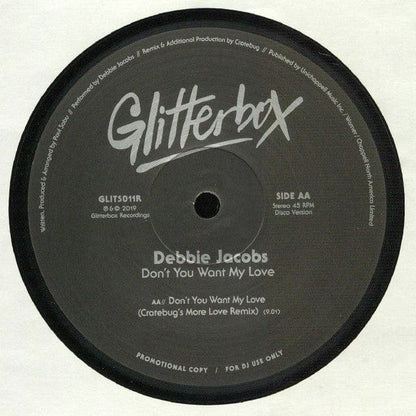 Debbie Jacobs - Don't You Want My Love (Joe Claussell / Cratebug Remixes) (12", Promo) Glitterbox