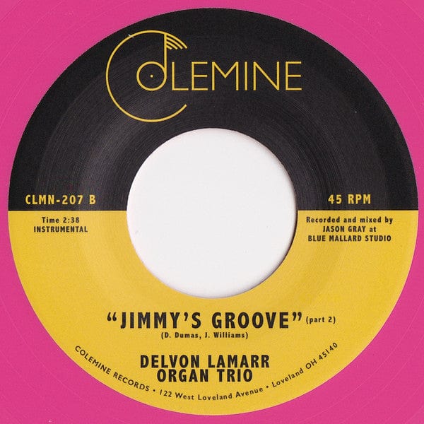 DELVON LAMARR ORGAN TRIO - Jimmy's Groove (7") Colemine Records Vinyl 674862657353