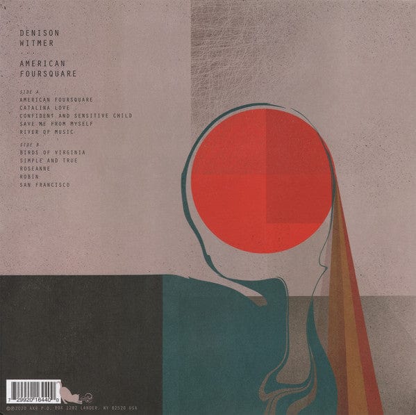 Denison Witmer – American Foursquare (LP, Blue, Asthmatic Kitty Records, 2021) Back Cover