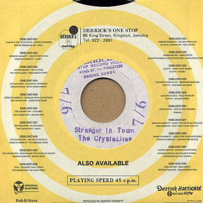 Dennis Brown / The Crystalites - Lips Of Wine / Stranger In Town (7", Single) Move & Groove, Dub Store Records