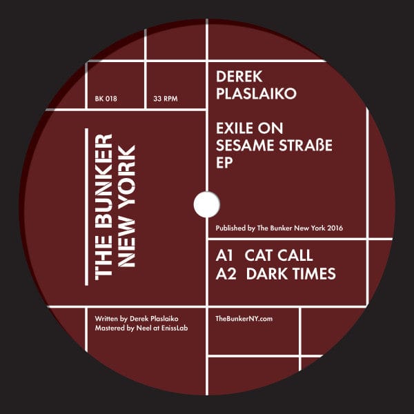 Derek Plaslaiko - Exile On Sesame Straße EP (12") The Bunker New York Vinyl