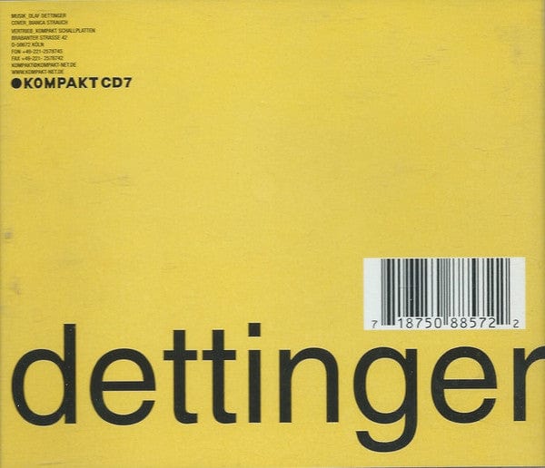Dettinger - Oasis on Kompakt at Further Records