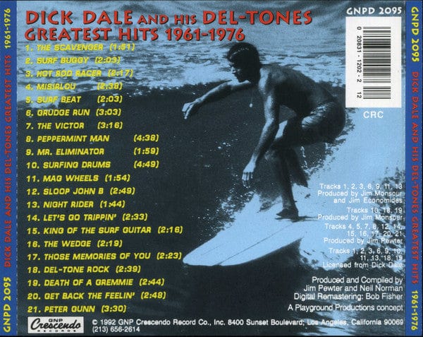 Dick Dale & His Del-Tones - Greatest Hits, 1961-1976 (CD) GNP Crescendo CD 0208311202212