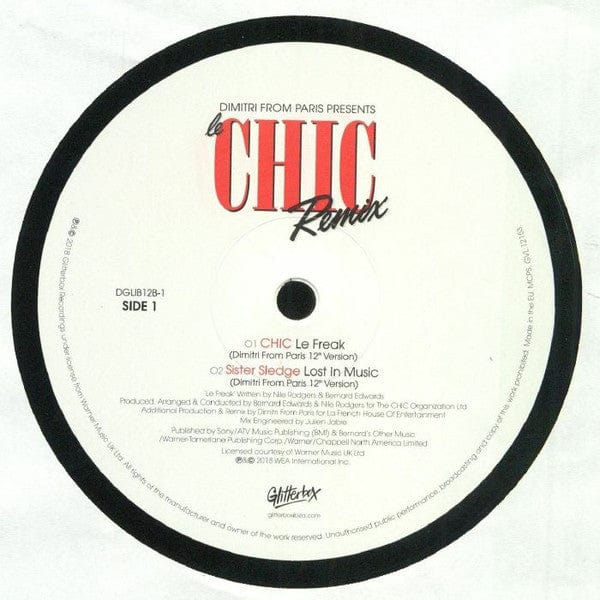 Dimitri From Paris - Le Chic Remix (12") Glitterbox Vinyl