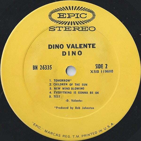 Dino Valente* - Dino Valente on Epic at Further Records