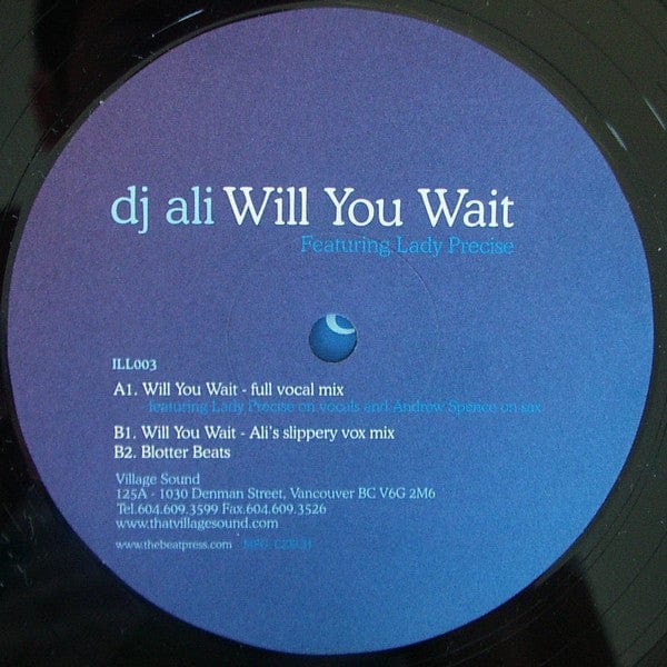 DJ Ali - Will You Wait (12") Village Sound Vinyl