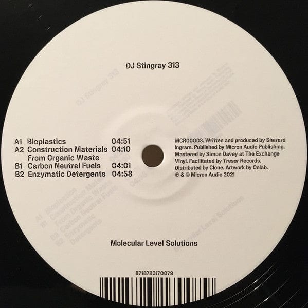 DJ Stingray 313* - Molecular Level Solutions (12") Micron Audio Vinyl