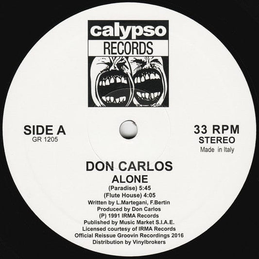 Don Carlos - Alone (12", RE) Calypso Records, Groovin Recordings
