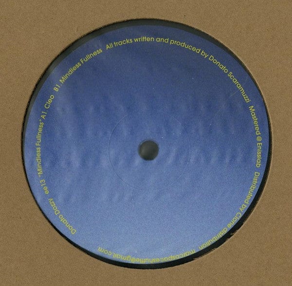 Donato Dozzy - Mindless Fullness  (12") Eerie Vinyl