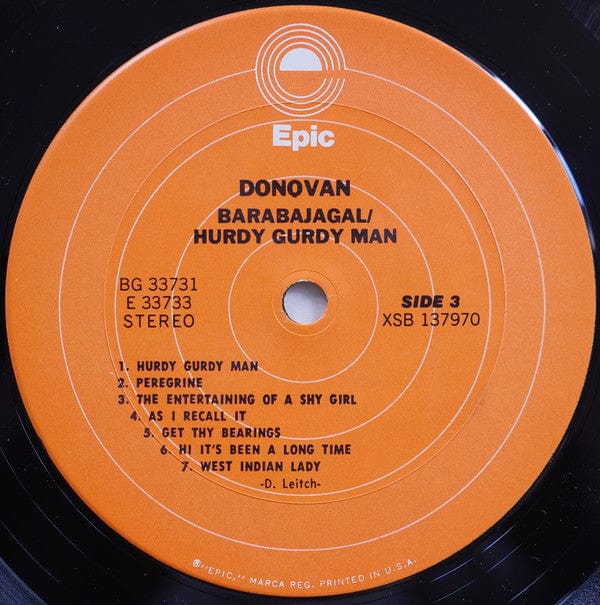 Donovan - Barabajagal / Hurdy Gurdy Man (2xLP, Comp, Gat) Epic