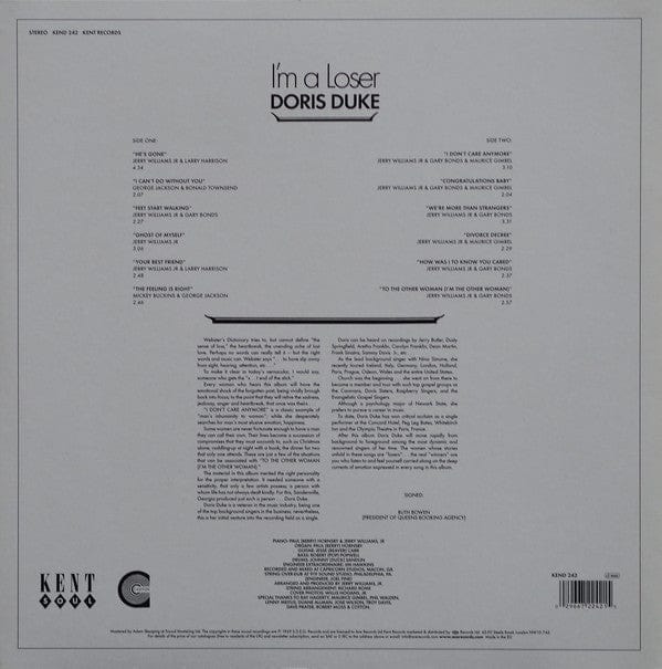 Doris Duke - I'm A Loser (LP, Album, RE) Kent Soul, Canyon Records (3)