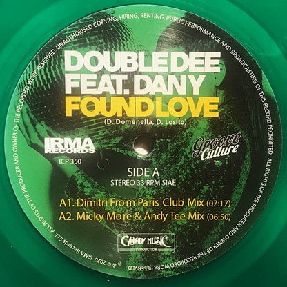 Double Dee Feat. Dany - Found Love (30th Anniversary Remixes) (12") Irma CasaDiPrimordine,Groove Culture Music Vinyl