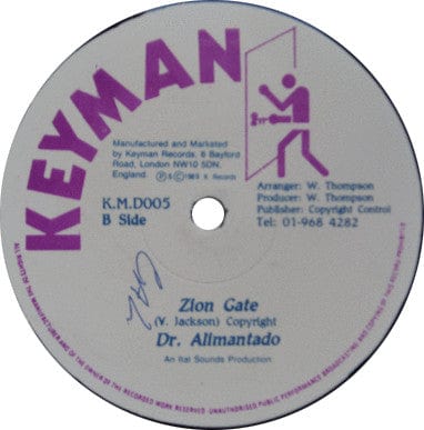 Dr. Alimantado - No More Heartache / Zion Gate (12") Keyman Records Vinyl