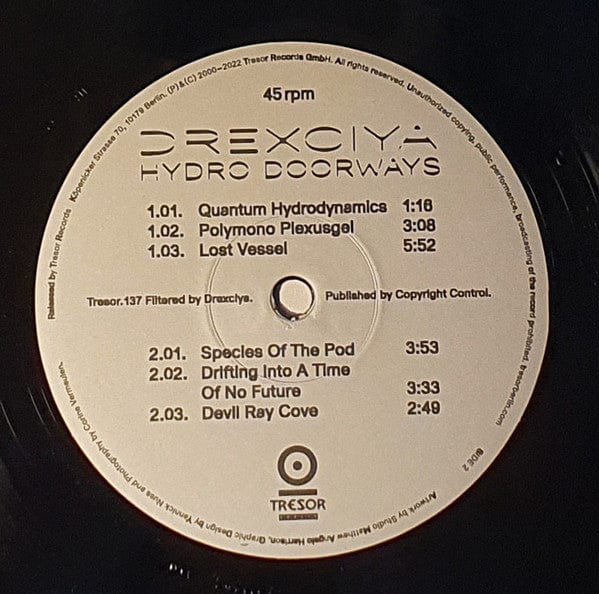 Drexciya - Hydro Doorways (12") Tresor Records Vinyl