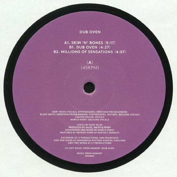 Dub Oven - Skin 'N' Bones (12") Music From Memory Vinyl