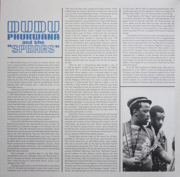 Dudu Phukwana And The "Spears"* - Dudu Phukwana And The "Spears" (2xLP) Matsuli Music Vinyl