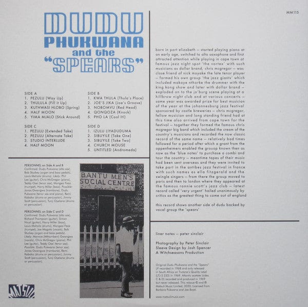 Dudu Phukwana And The "Spears"* - Dudu Phukwana And The "Spears" (2xLP) Matsuli Music Vinyl