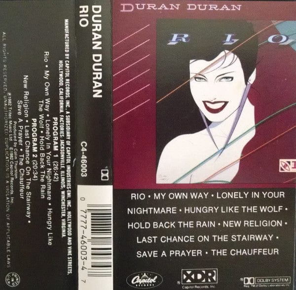 Duran Duran - Rio (Cass, Album) on Capitol Records at Further Records