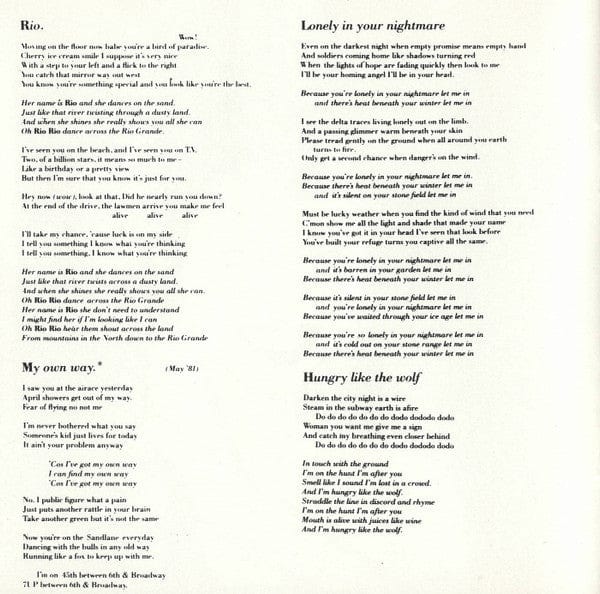 Duran Duran - Rio (CD) Capitol Records CD