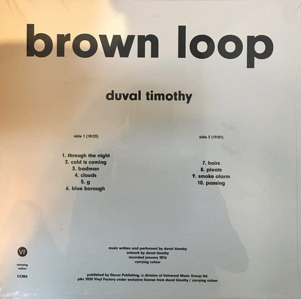 Duval Timothy - Brown Loop (LP, Album, Ltd, RE) Vinyl Factory, Carrying Colour