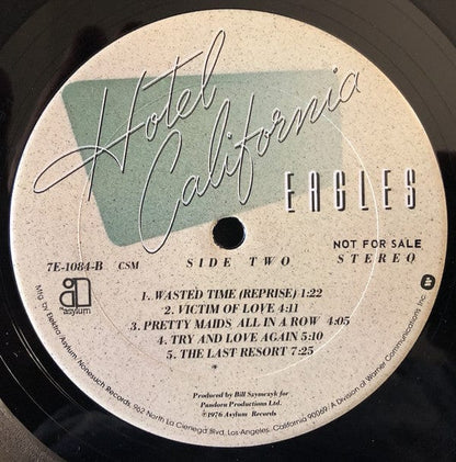 Eagles - Hotel California (LP, Album, Promo, CSM) on Asylum Records at Further Records