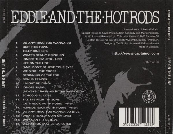 Eddie And The Hot Rods - Life On The Line (CD) Captain Oi! CD 5032556113229