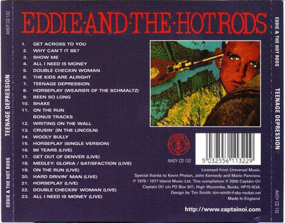 Eddie And The Hot Rods - Teenage Depression (CD) Captain Oi! CD 5032556113229