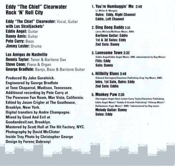 Eddy "The Chief" Clearwater* Featuring  Los Straitjackets - Rock 'N' Roll City (CD) Bullseye Blues & Jazz CD 011661964020