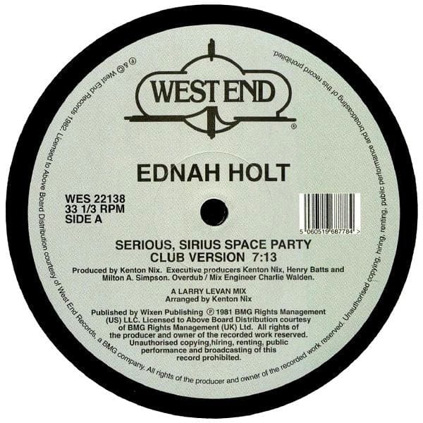 Ednah Holt - Serious, Sirius Space Party (12") West End Records Vinyl