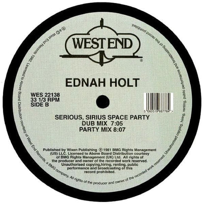 Ednah Holt - Serious, Sirius Space Party (12") West End Records Vinyl